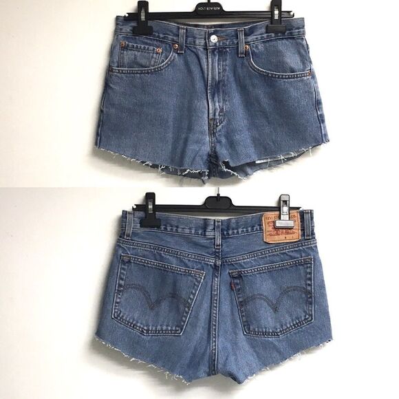 LEVI’S Vintage High Rise Denim Shorts Blue 31 - Picture 3 of 5